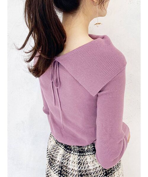 MERCURYDUO(マーキュリーデュオ)の「セーラーカラーオフショル2WAYニット(ニット/セーター・レディース・オフホワイト/ブラック/ミント/ピンク・FREE)」の21枚目の写真