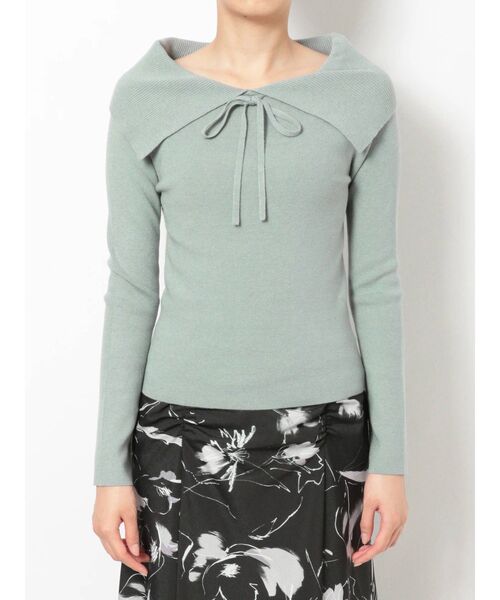 MERCURYDUO(マーキュリーデュオ)の「セーラーカラーオフショル2WAYニット(ニット/セーター・レディース・オフホワイト/ブラック/ミント/ピンク・FREE)」の17枚目の写真