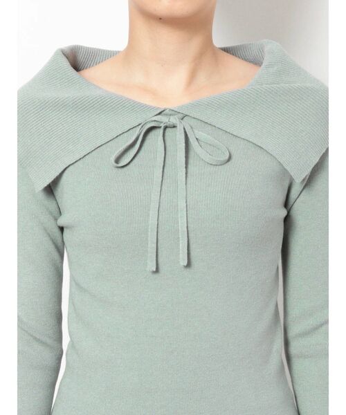 MERCURYDUO(マーキュリーデュオ)の「セーラーカラーオフショル2WAYニット(ニット/セーター・レディース・オフホワイト/ブラック/ミント/ピンク・FREE)」の6枚目の写真