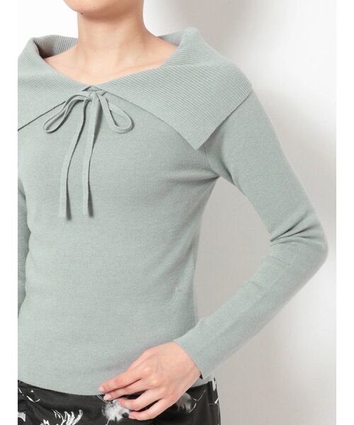 MERCURYDUO(マーキュリーデュオ)の「セーラーカラーオフショル2WAYニット(ニット/セーター・レディース・オフホワイト/ブラック/ミント/ピンク・FREE)」の10枚目の写真