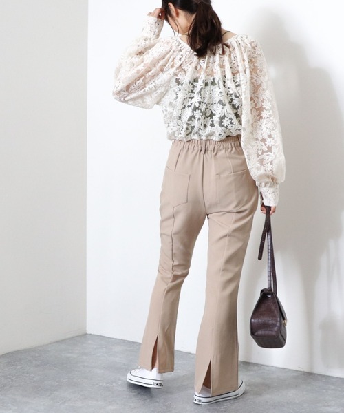 archives（アルシーヴ）の「バックスリットフレアパンツ（その他パンツ・レディース・ブラック/ベージュ/グリーン/マスタード・MEDIUM）」の15枚目の写真