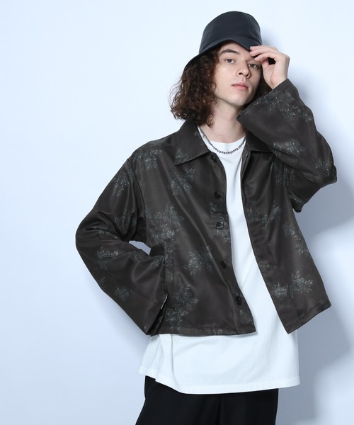 HARE（ハレ）の「ソデフレアトウキガラシャツ(HARE)（シャツ/ブラウス・メンズ・ブラック/オフホワイト/ライトブラウン・FREE）」の3枚目の写真