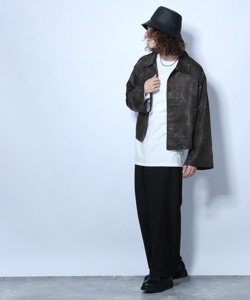 HARE（ハレ）の「ソデフレアトウキガラシャツ(HARE)（シャツ/ブラウス・メンズ・ブラック/オフホワイト/ライトブラウン・FREE）」の5枚目の写真