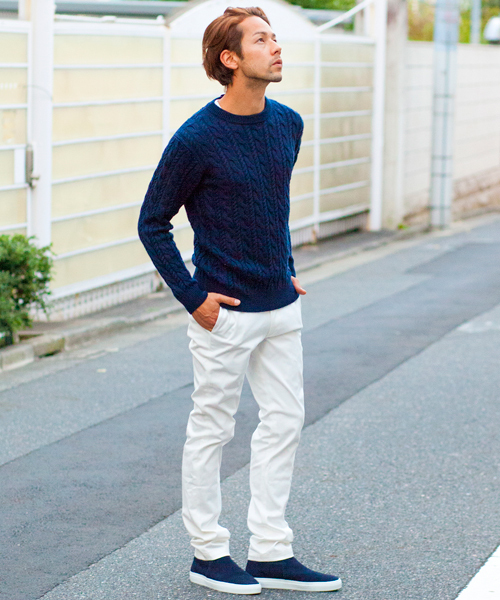 BEAUTY&YOUTH UNITED ARROWS（ビューティーアンドユースユナイテッドアローズ）の「BY ノーブル ケーブル ニット ◆（ニット/セーター・メンズ・ネイビー/ホワイト/グレー/レッド・SMALL/LARGE/X-LARGE/MEDIUM）」の17枚目の写真