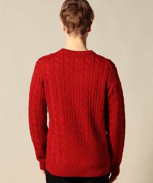 BEAUTY&YOUTH UNITED ARROWS（ビューティーアンドユースユナイテッドアローズ）の「BY ノーブル ケーブル ニット ◆（ニット/セーター・メンズ・ネイビー/ホワイト/グレー/レッド・SMALL/LARGE/X-LARGE/MEDIUM）」の21枚目の写真