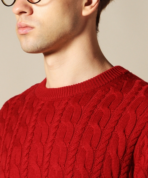 BEAUTY&YOUTH UNITED ARROWS（ビューティーアンドユースユナイテッドアローズ）の「BY ノーブル ケーブル ニット ◆（ニット/セーター・メンズ・ネイビー/ホワイト/グレー/レッド・SMALL/LARGE/X-LARGE/MEDIUM）」の13枚目の写真