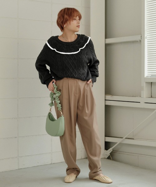 Bab（バブ）の「【WEB限定】ラッフルハンドルショルダーバッグ（ショルダーバッグ・レディース・ブラック/ダークブラウン/ブルー/キャメル/ライトグリーン・ONESIZE）」の6枚目の写真