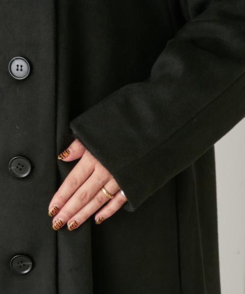 Omekashi（オメカシ）の「ノーカラーAラインコート（ノーカラーコート・レディース・ブラウン/ブラック/アイボリー・FREE）」の19枚目の写真