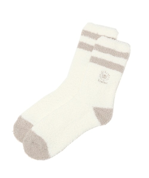 LAKOLE(ラコレ)の「ライン柄ショートルームソックス / 216586(ソックス/靴下・レディース・ベージュ/ピンク/グリーン/チャコール・MEDIUM/LARGE)」の2枚目の写真