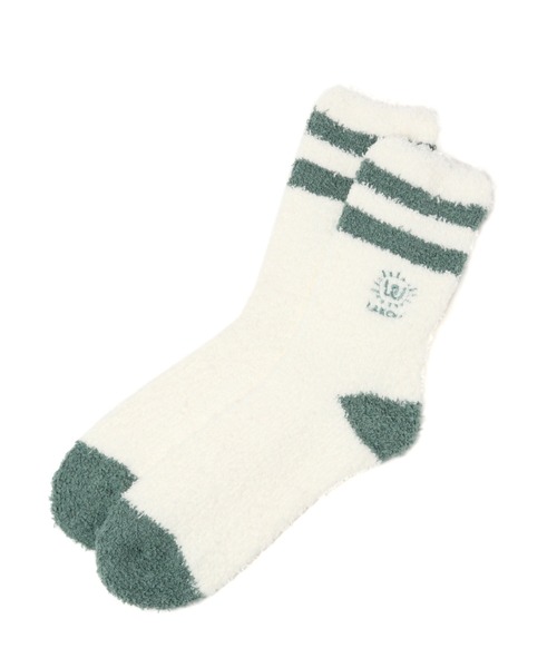 LAKOLE(ラコレ)の「ライン柄ショートルームソックス / 216586(ソックス/靴下・レディース・ベージュ/ピンク/グリーン/チャコール・MEDIUM/LARGE)」の3枚目の写真
