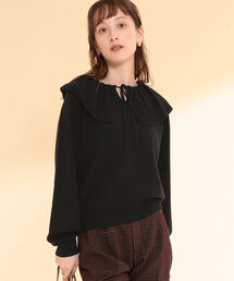 Ray BEAMS | Ray BEAMS / フリル ビッグカラー プルオーバー(ニット/セーター)