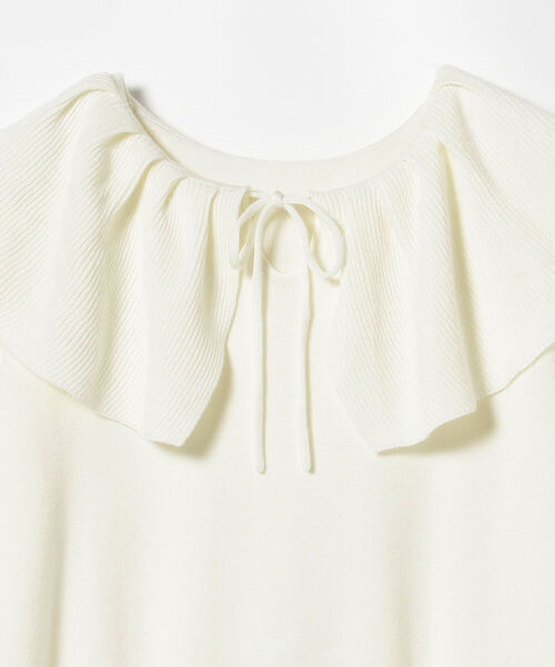 Ray BEAMS(レイビームス)の「Ray BEAMS / フリル ビッグカラー プルオーバー(ニット/セーター・レディース・ブラック/オフホワイト・ONE SIZE)」の14枚目の写真