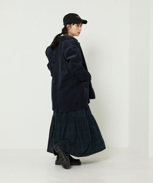 FREAK'S STORE（フリークスストア）の「コーデュロイジャケット（テーラードジャケット・レディース・ネイビー/ブラウン・ﾌﾘ-）」の6枚目の写真