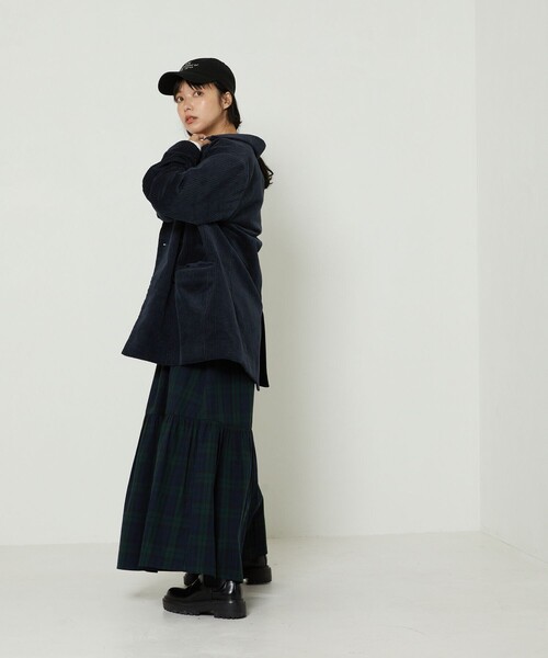 FREAK'S STORE（フリークスストア）の「コーデュロイジャケット（テーラードジャケット・レディース・ネイビー/ブラウン・ﾌﾘ-）」の3枚目の写真