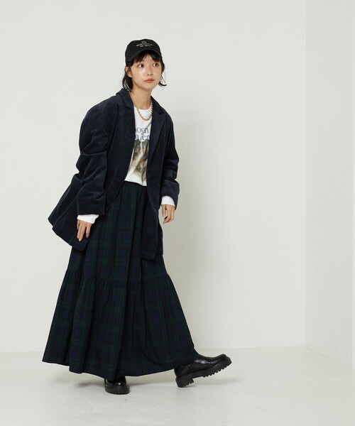 FREAK'S STORE（フリークスストア）の「コーデュロイジャケット（テーラードジャケット・レディース・ネイビー/ブラウン・ﾌﾘ-）」の16枚目の写真