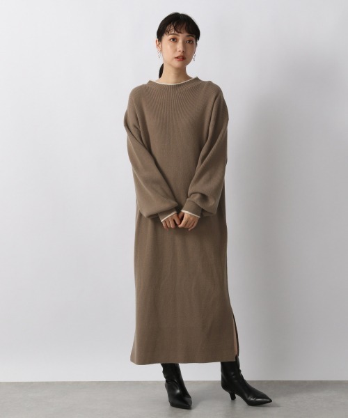 LOWRYS FARM（ローリーズファーム）の「ニットボトルネックワンピース　216033（ワンピース・レディース・アイボリー/ブラウン/ブラック/グリーン・FREE）」の3枚目の写真