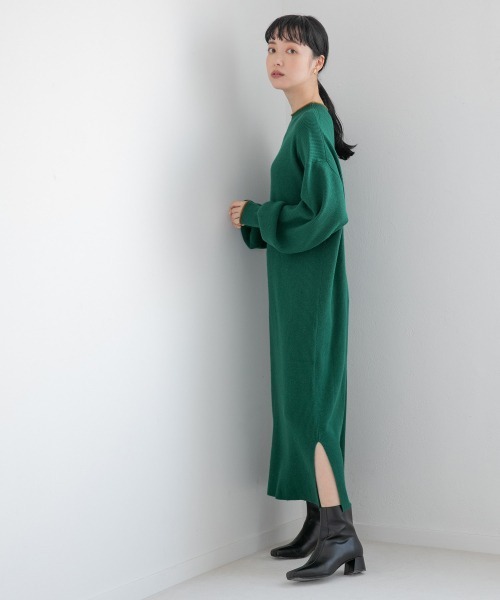 LOWRYS FARM（ローリーズファーム）の「ニットボトルネックワンピース　216033（ワンピース・レディース・アイボリー/ブラウン/ブラック/グリーン・FREE）」の7枚目の写真