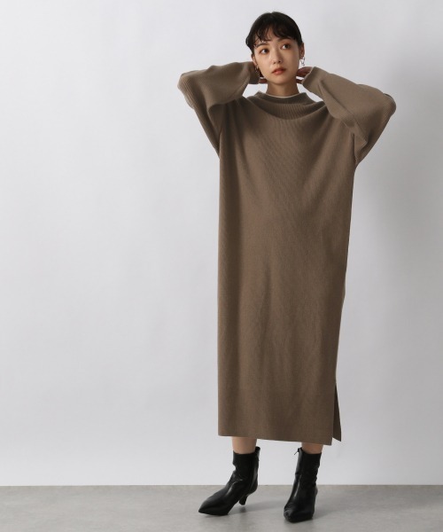 LOWRYS FARM（ローリーズファーム）の「ニットボトルネックワンピース　216033（ワンピース・レディース・アイボリー/ブラウン/ブラック/グリーン・FREE）」の11枚目の写真