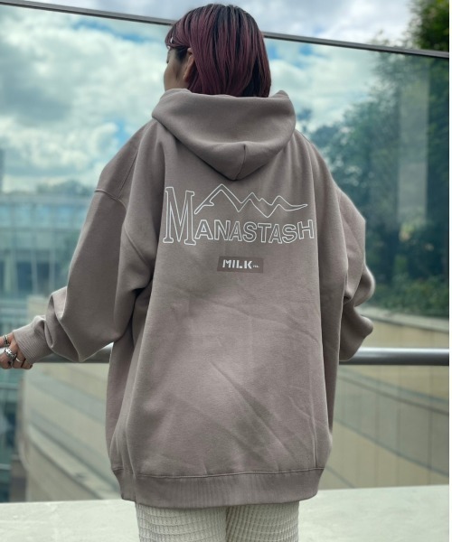 MILKFED.（ミルクフェド）の「MILKFED. × MANASTASH /ミルクフェド×マナスタッシュ　SWEAT HOODIE スウェットフーディー　パーカー（パーカー・メンズ・ブラック/ベージュ/ナチュラル・LARGE/MEDIUM）」の18枚目の写真