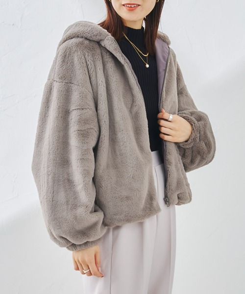 prose verse（プロズヴェール）の「《ZOZO限定》エコファーパーカー（ブルゾン・レディース・ブラウン/モカ/グレイッシュベージュ・MEDIUM）」の11枚目の写真