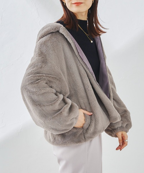 prose verse（プロズヴェール）の「《ZOZO限定》エコファーパーカー（ブルゾン・レディース・ブラウン/モカ/グレイッシュベージュ・MEDIUM）」の14枚目の写真