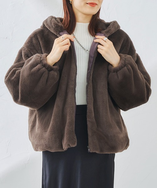 prose verse（プロズヴェール）の「《ZOZO限定》エコファーパーカー（ブルゾン・レディース・ブラウン/モカ/グレイッシュベージュ・MEDIUM）」の19枚目の写真