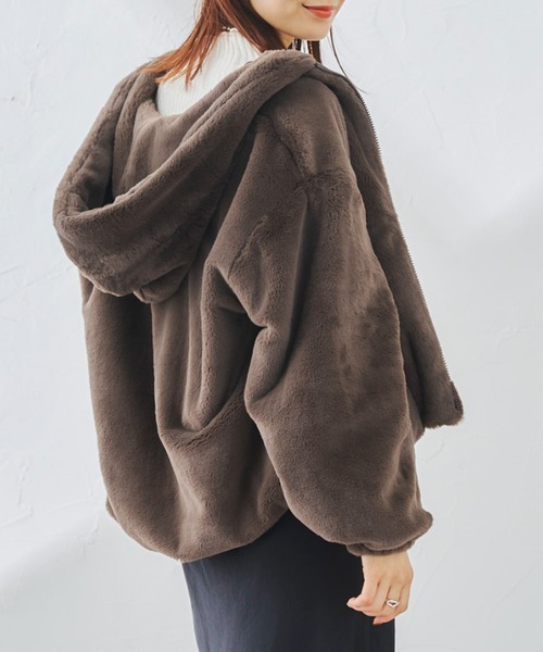 prose verse（プロズヴェール）の「《ZOZO限定》エコファーパーカー（ブルゾン・レディース・ブラウン/モカ/グレイッシュベージュ・MEDIUM）」の22枚目の写真