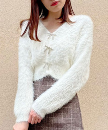 Crea titty&Co. PETIT | 【Crea titty&Co.PETIT】キラキラブローチシャギーカーディガン(カーディガン/ボレロ)