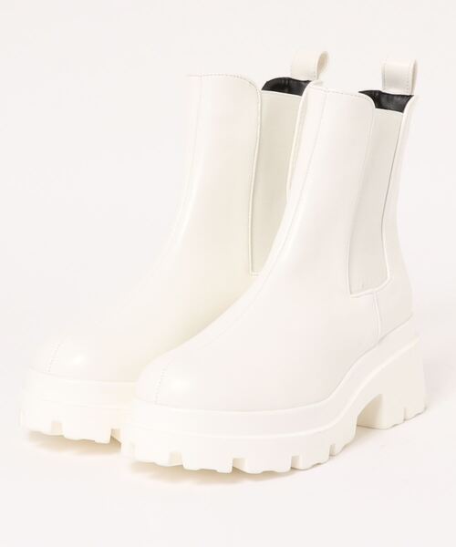 KOBE LETTUCE（コウベレタス）の「タンクソールサイドゴアショートブーツ（ブーツ・レディース・ブラック/ホワイト・LL/M/S/L）」の9枚目の写真