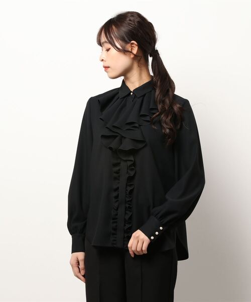 ルルウィルビーバックサテンフリルブラウス STAFF STYLING|allureville