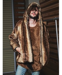 【NO ID.】Eco Fur Zip Hooded Blouson / エコファー ジップ フーデッド ブルゾン