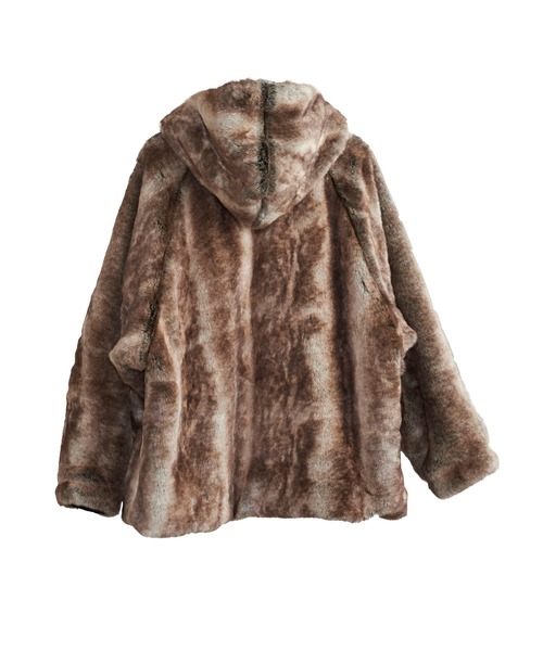 NO ID.（ノーアイディ）の「【NO ID.】Eco Fur Zip Hooded Blouson / エコファー ジップ フーデッド ブルゾン（その他アウター・メンズ・ベージュ/ブラウン・ONE SIZE）」の6枚目の写真