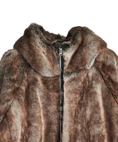 NO ID.（ノーアイディ）の「【NO ID.】Eco Fur Zip Hooded Blouson / エコファー ジップ フーデッド ブルゾン（その他アウター・メンズ・ベージュ/ブラウン・ONE SIZE）」の7枚目の写真