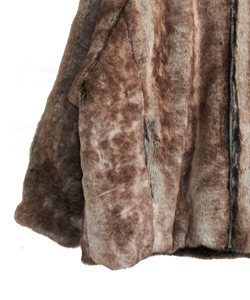 NO ID.（ノーアイディ）の「【NO ID.】Eco Fur Zip Hooded Blouson / エコファー ジップ フーデッド ブルゾン（その他アウター・メンズ・ベージュ/ブラウン・ONE SIZE）」の8枚目の写真