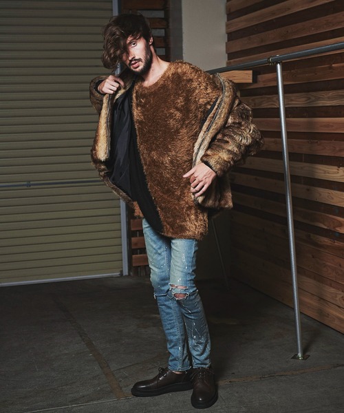 NO ID.（ノーアイディ）の「【NO ID.】Eco Fur Zip Hooded Blouson / エコファー ジップ フーデッド ブルゾン（その他アウター・メンズ・ベージュ/ブラウン・ONE SIZE）」の18枚目の写真