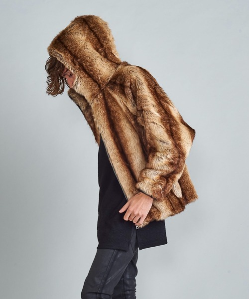 NO ID.（ノーアイディ）の「【NO ID.】Eco Fur Zip Hooded Blouson / エコファー ジップ フーデッド ブルゾン（その他アウター・メンズ・ベージュ/ブラウン・ONE SIZE）」の20枚目の写真