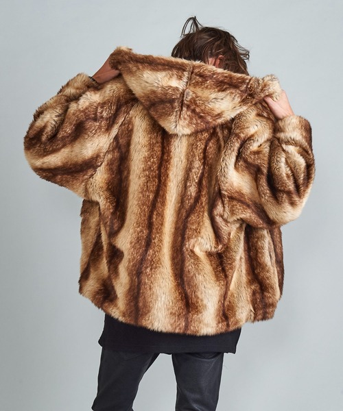 NO ID.（ノーアイディ）の「【NO ID.】Eco Fur Zip Hooded Blouson / エコファー ジップ フーデッド ブルゾン（その他アウター・メンズ・ベージュ/ブラウン・ONE SIZE）」の21枚目の写真