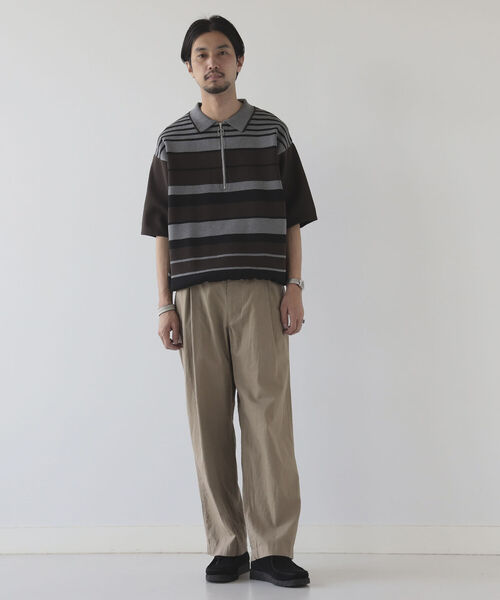 BEAMS LIGHTS(ビームスライツ)の「BEAMS LIGHTS / ミラノリブ ボーダー ポロシャツ(ポロシャツ・メンズ・ダークグリーン/グレー・SMALL/MEDIUM/LARGE)」の3枚目の写真