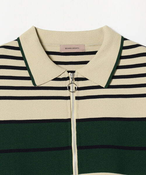 BEAMS LIGHTS(ビームスライツ)の「BEAMS LIGHTS / ミラノリブ ボーダー ポロシャツ(ポロシャツ・メンズ・ダークグリーン/グレー・SMALL/MEDIUM/LARGE)」の9枚目の写真