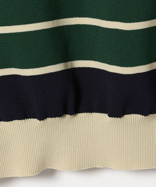 BEAMS LIGHTS(ビームスライツ)の「BEAMS LIGHTS / ミラノリブ ボーダー ポロシャツ(ポロシャツ・メンズ・ダークグリーン/グレー・SMALL/MEDIUM/LARGE)」の8枚目の写真