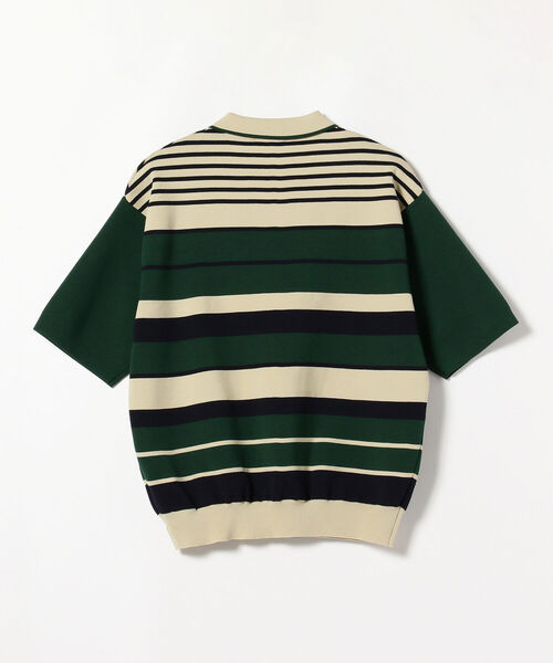 BEAMS LIGHTS(ビームスライツ)の「BEAMS LIGHTS / ミラノリブ ボーダー ポロシャツ(ポロシャツ・メンズ・ダークグリーン/グレー・SMALL/MEDIUM/LARGE)」の7枚目の写真