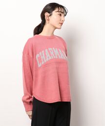 カレッジロゴラウンドニットトップス[C5852]