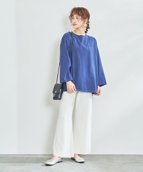 coen(コーエン)の「ハーフミラノニットセミフレアパンツ(セットアップ対応可能)(その他パンツ・レディース・ベージュ/ネイビー/オフホワイト・LARGE/MEDIUM)」の16枚目の写真