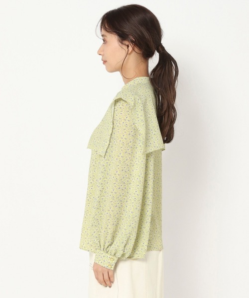 mysty woman（ミスティウーマン）の「ソフト花柄付け襟ブラウス 267555（シャツ/ブラウス・レディース・ブラック/イエロー/ライトベージュ・FREE）」の12枚目の写真