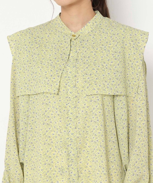 mysty woman（ミスティウーマン）の「ソフト花柄付け襟ブラウス 267555（シャツ/ブラウス・レディース・ブラック/イエロー/ライトベージュ・FREE）」の14枚目の写真