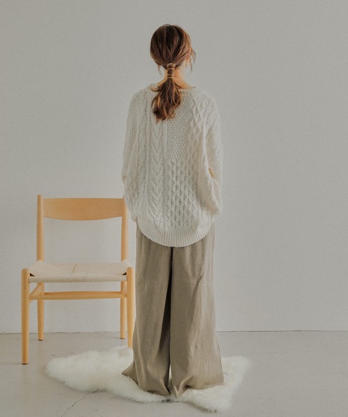 Fashion Letter(ファッションレター)の「裏起毛ゆったりロング丈ワイドパンツ(スウェットパンツ・レディース・ブラック/ライトカーキ/杢グレー・M~L/4L~5L/LL~3L)」の9枚目の写真
