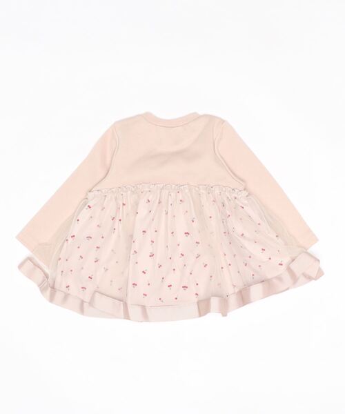 petit main(プティマイン)の「チェリープリントドッキングT(Tシャツ/カットソー・キッズ・ネイビー/ライトピンク/アイボリー・80cm/100cm/110cm/120cm/130cm/90cm)」の4枚目の写真