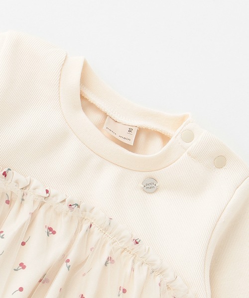 petit main(プティマイン)の「チェリープリントドッキングT(Tシャツ/カットソー・キッズ・ネイビー/ライトピンク/アイボリー・80cm/100cm/110cm/120cm/130cm/90cm)」の9枚目の写真