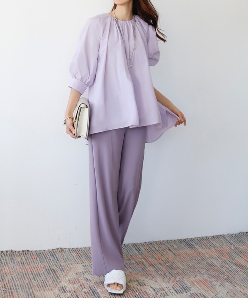 LOHEN イレギュラーヘムVカラーブラウス カットソー LOHEN☆ イ