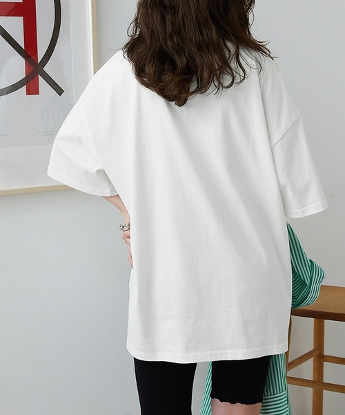 BASQUE magenta（バスクマゼンタ）の「PARAMUS MINNESOTA COLORADO LOGO CREW NECK T-SHIRTS / パラマス ミネソタ コロラド アーチロゴ 配色刺繍 クルーネック ビッグ 半袖Tシャツ（Tシャツ/カットソー・レディース・ライトグレー系2/ネイビー系2/ライトグレー系1/グリーン系2/グレー系1/ホワイト系1/グレー系3/ホワイト系3/ピンク系・L/M）」の14枚目の写真